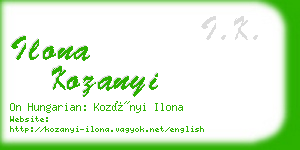 ilona kozanyi business card